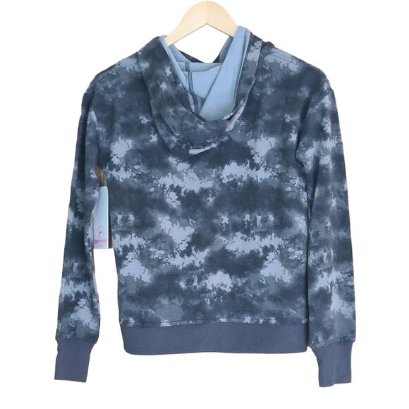 90 Degrees‎ Flex For It Grey Tye Dye Dance Sweatshirt Girl's XL/14 - Picture 2 of 2